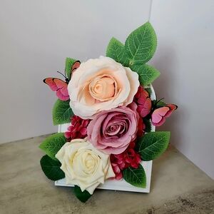 Charming Rose and Butterfly Floral Display
